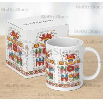 Чаша с Автентична Шевица от Дупница – Фолклорен Сувенир 