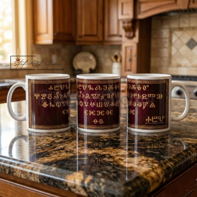 Чаша с Надпис "Глаголица" – Българската Азбука