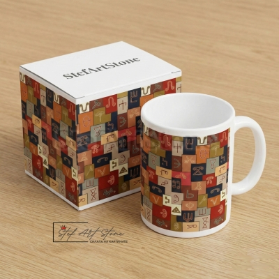 Чаша с Глаголица "Свещената Азбука" – Авторски Дизайн  с кутия