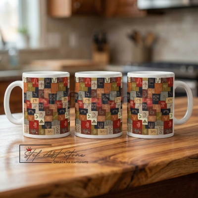 Чаша с Глаголица "Свещената Азбука" – Авторски Дизайн 