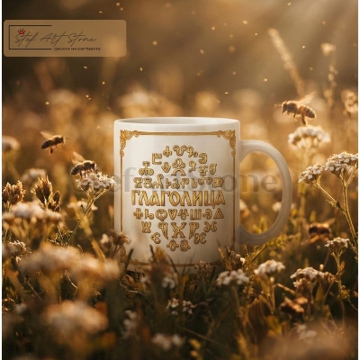 Чаша с Надпис Глаголица – Оригинален Подарък за Учител 