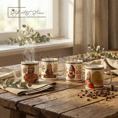 Колекционерски Комплект Чаши „Величието на България“ – 4 Български Владетели