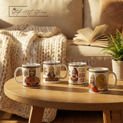 Колекционерски Комплект Чаши „Величието на България“ – 4 Български Владетели