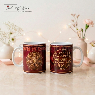 Комплект Чаши Бордо – Розетата от Плиска и Глаголицата