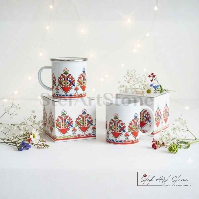 Метално Канче със Самоковска Шевица – "Пазителка на Духа" 