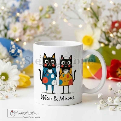 Персонализирана Керамична Чаша с Имена