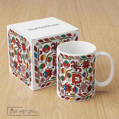 Чаши с Български шевици в кутия за подарък