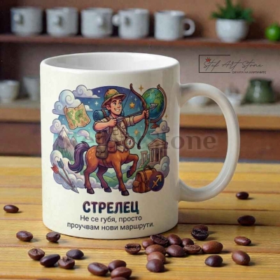 Чаша зодия Стрелец, подарък за рожден ден и пътешественици