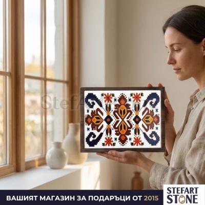 Картина с Шевица Богинята Майка „Закрилница на Рода" – ръчно рисувана етно картина за стена (символ на плодородие и майчинство)