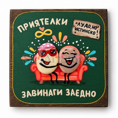 Забавен подарък за приятелка – картина „Приятелки завинаги“