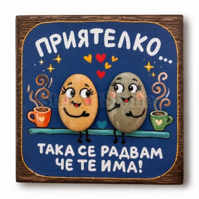 Подарък за най-добра приятелка – картина „Така се радвам, че те има“